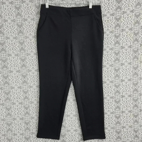Max Studio Pull on Scuba Slim Pants Women's M Black - Picture 1 of 7